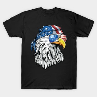 Bald Eagle Bandana and Sunglasses T-Shirt